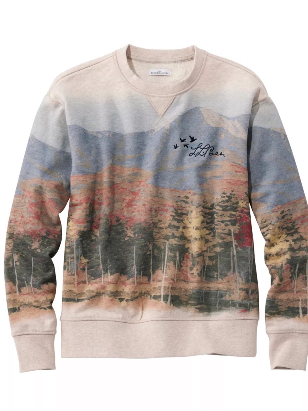 L.L.Bean Signature Camp Sweatshirt Crewneck Scenic Print – Size Medium